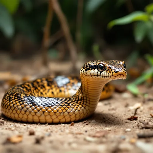 Prompt: Make a photo of a gaint king Cobra?