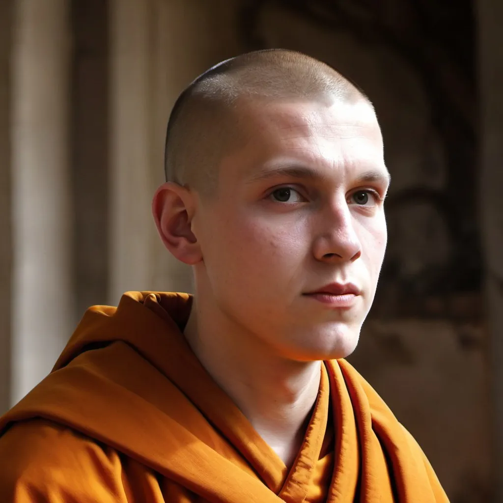 Prompt: make a photo of a christian monk?