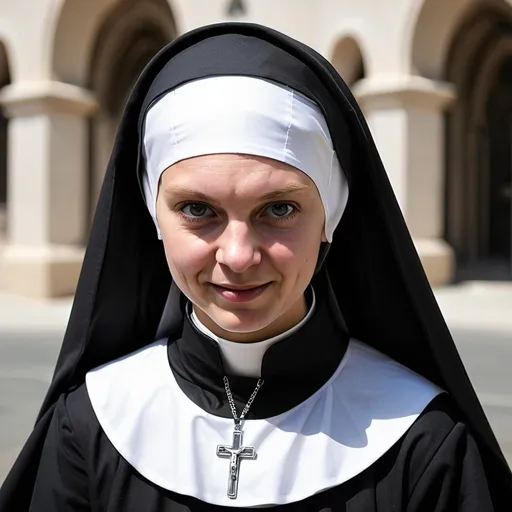 Prompt: Make a photo of a nun?