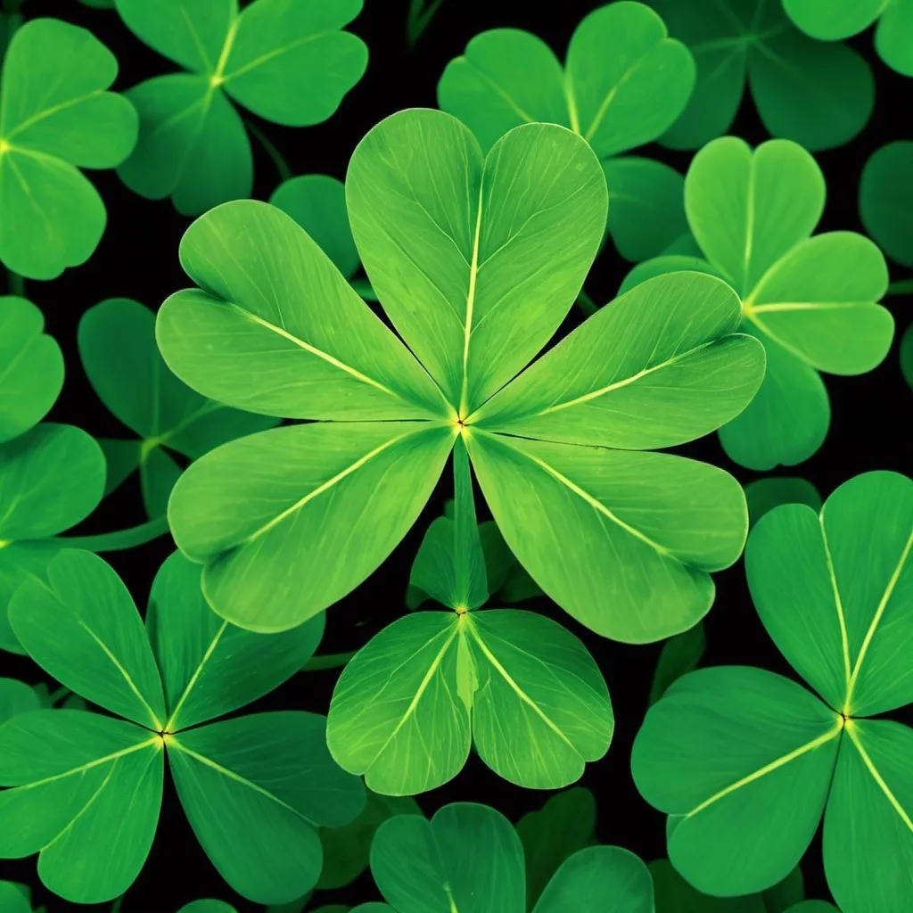 Prompt: Make a photo of a four leafed clovers?