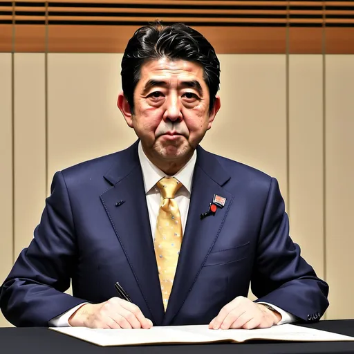 Prompt: make a photo of shinzo abe