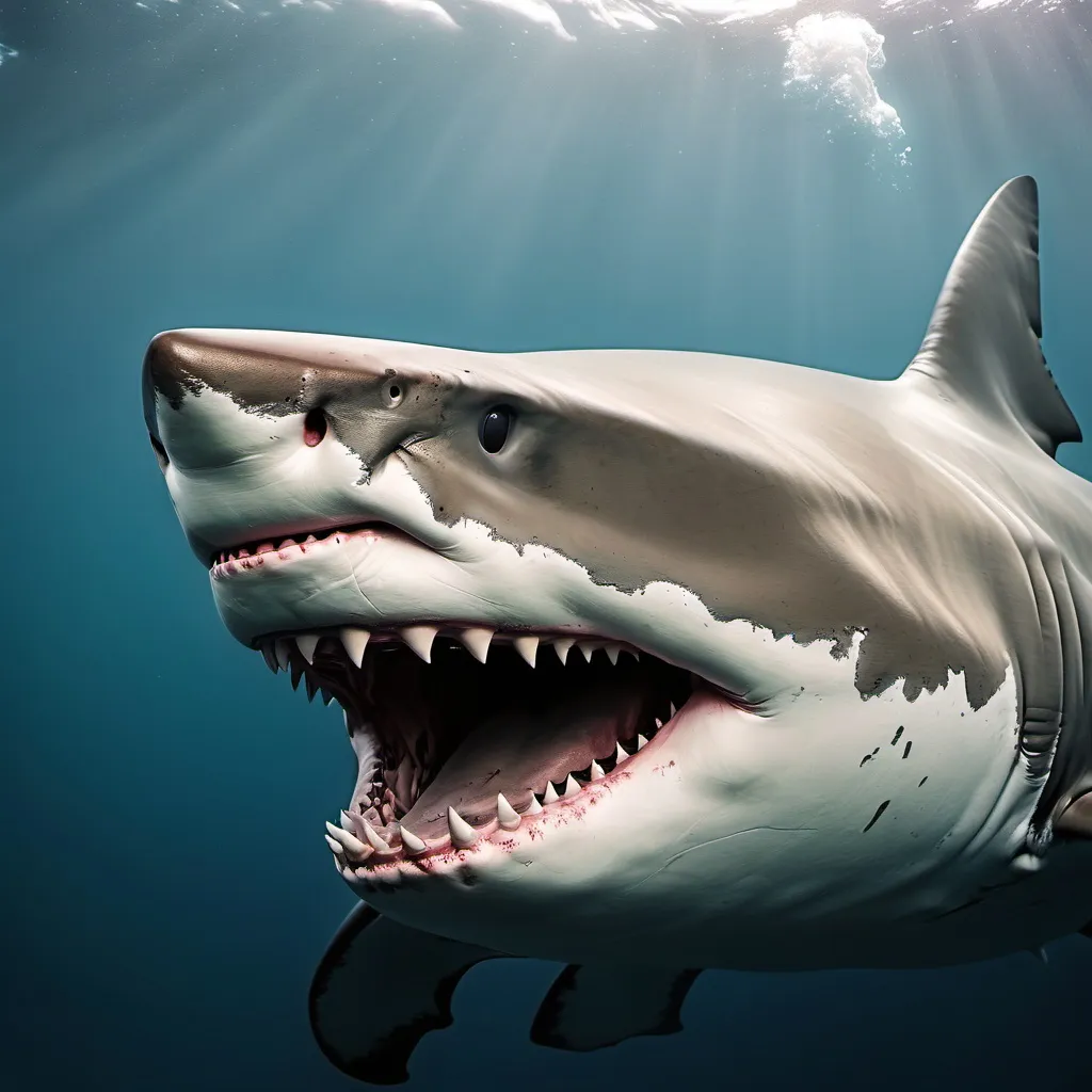 Prompt: make a photo of a big shark