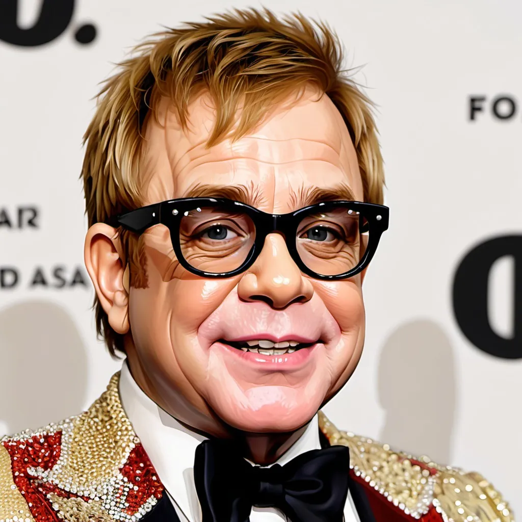 Prompt: make a photo of elton john