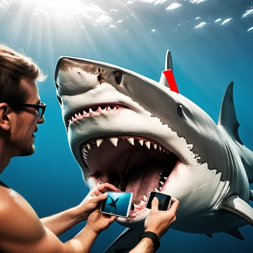 Prompt: make a photo of a big shark