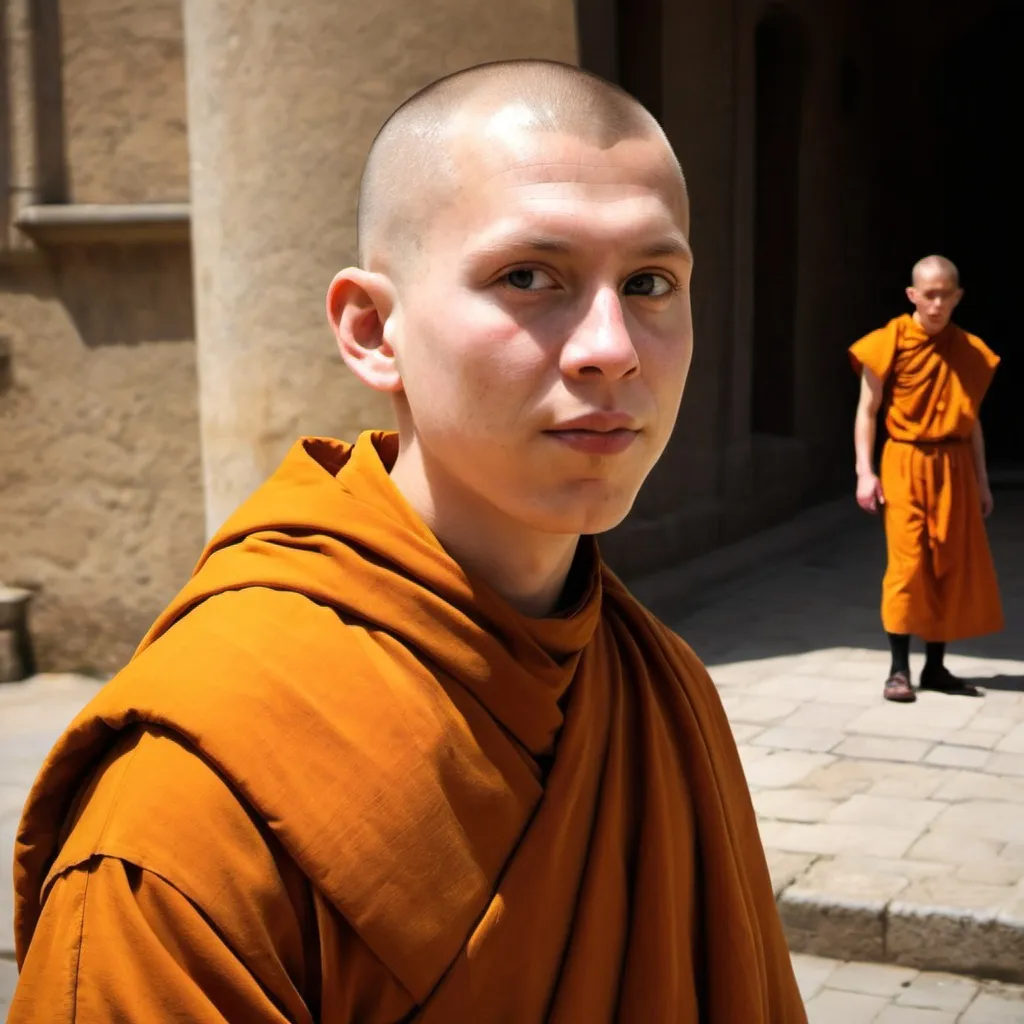 Prompt: make a photo of a christian monk?