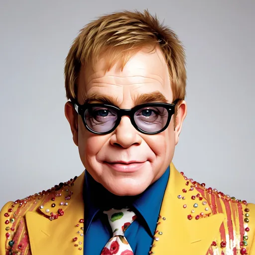 Prompt: make a photo of elton john