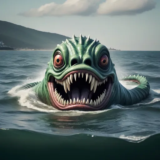 Prompt: Make a photo of a sea monster?