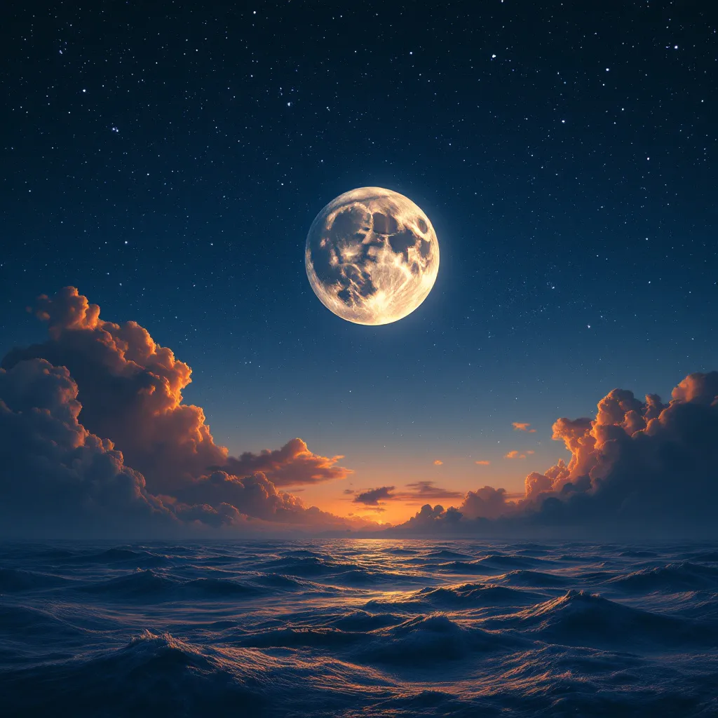 Prompt: Make a photo of a gaint moon in the sky?
