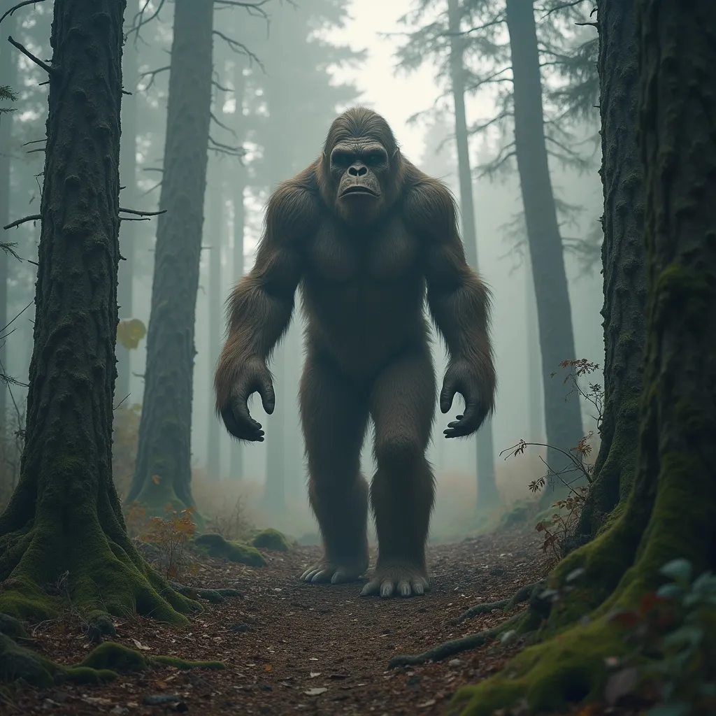 Prompt: make a photo of a sasquatch?