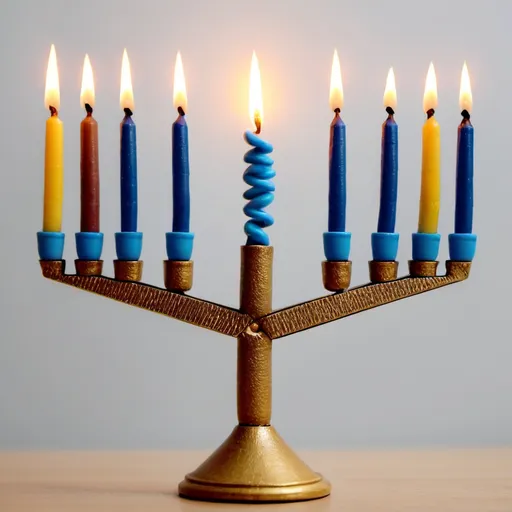 Prompt: Make a photo of a menorah