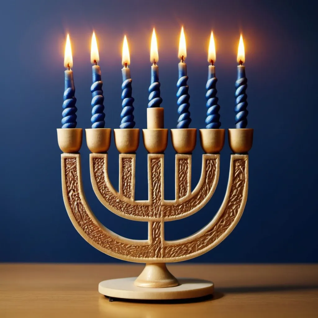 Prompt: Make a photo of a menorah