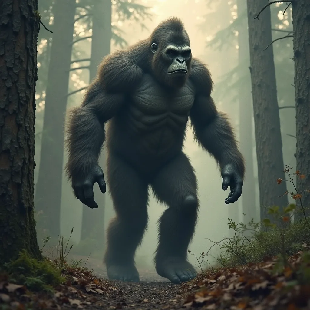 Prompt: make a photo of a sasquatch?