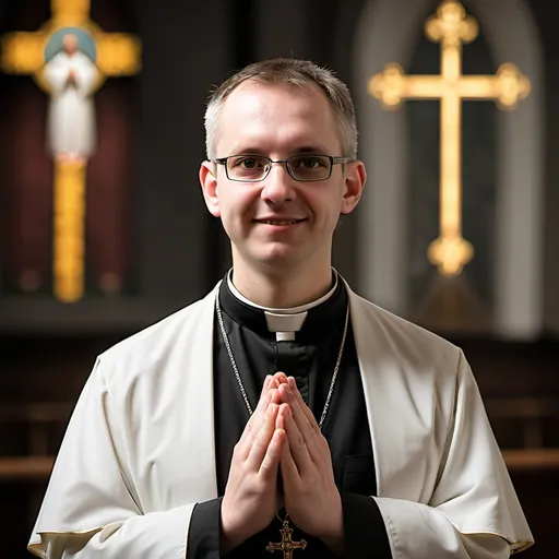 Prompt: make a photo of a priest?