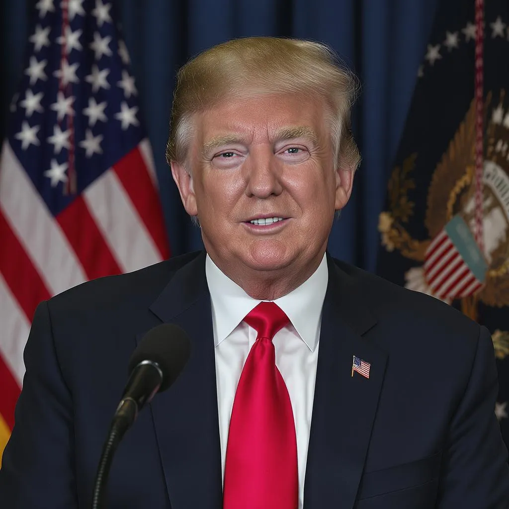 Prompt: Make a photo of President Trump