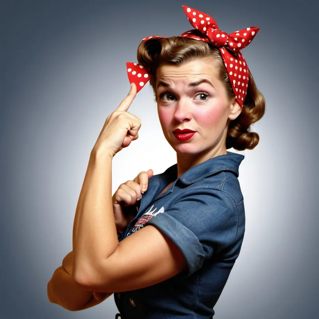 Prompt: make a photo of rosie the rivetter