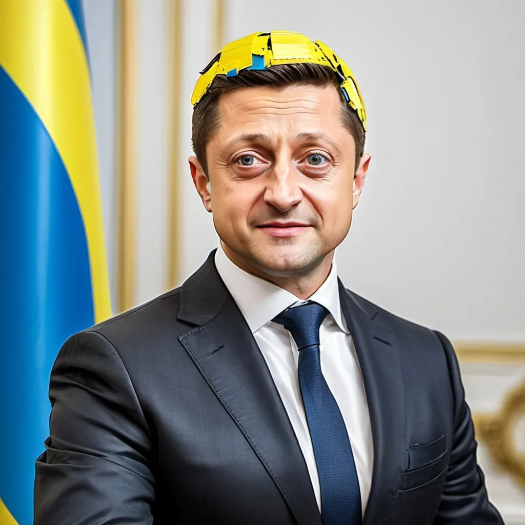 Prompt: Make a photo of Ukrainian president zelensky?