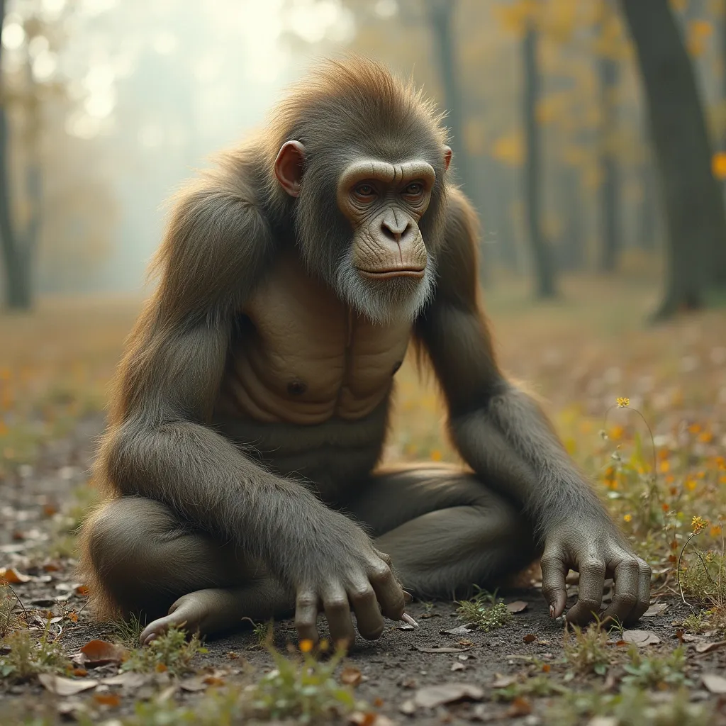 Prompt: make a hominid?
