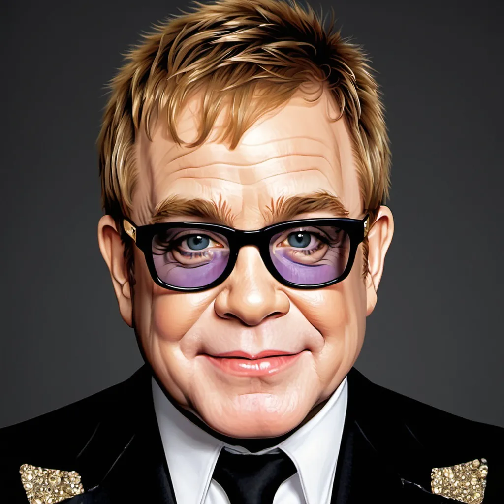 Prompt: make a photo of elton john