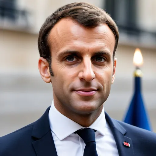 Prompt: make a photo of emanuel macron