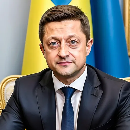 Prompt: Make a photo of Ukrainian president zelensky?