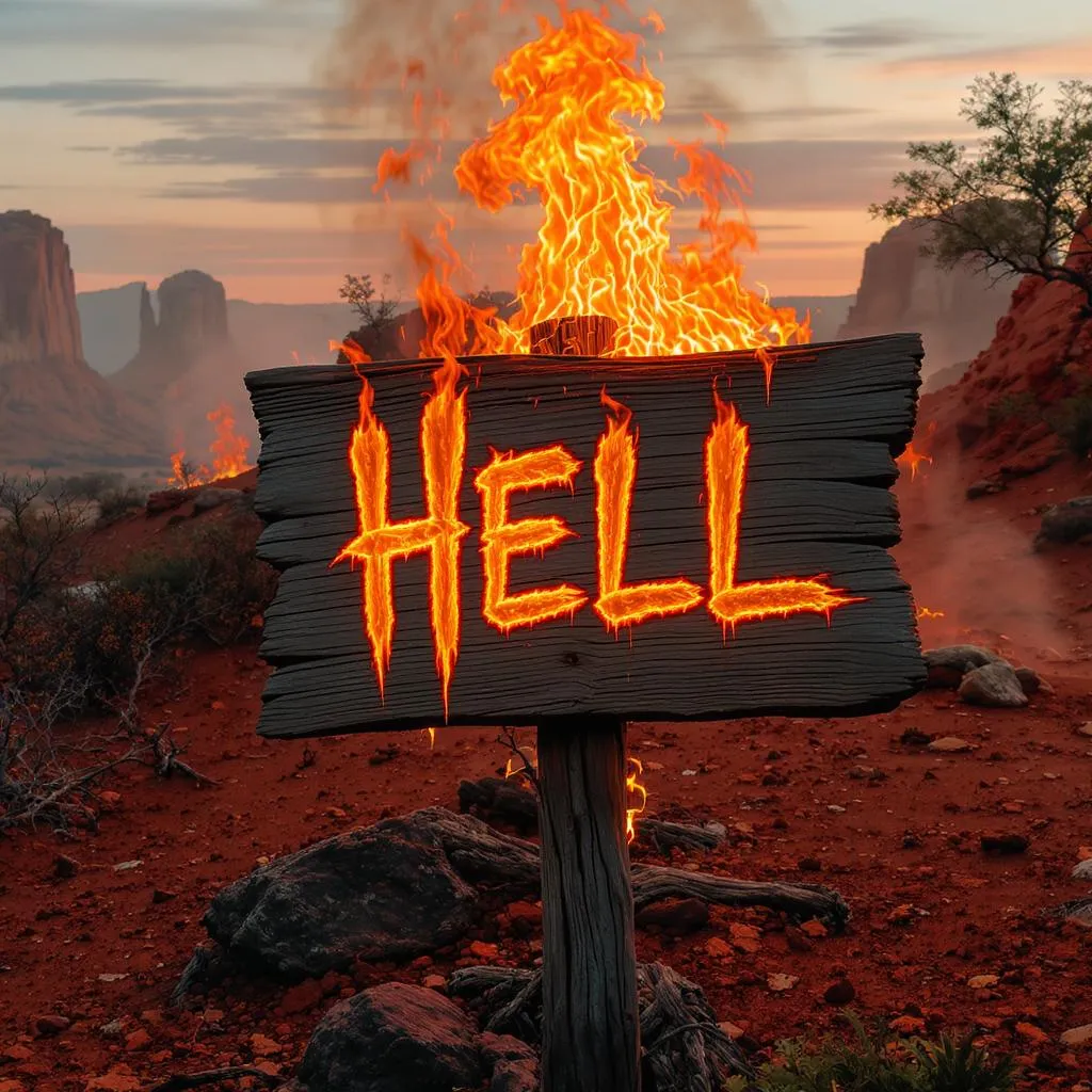 Prompt: Make a photo of the place called Hell?
