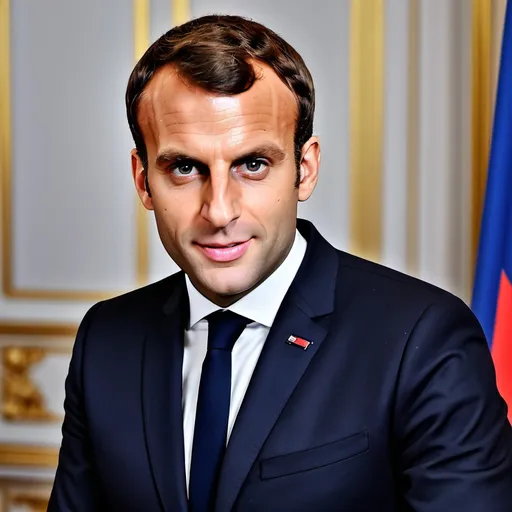 Prompt: make a photo of emanuel macron