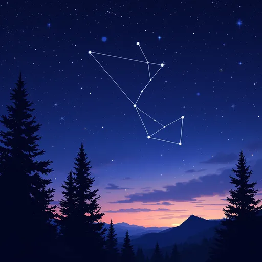 Prompt: Make a photo of the big dipper constellation in the sky?