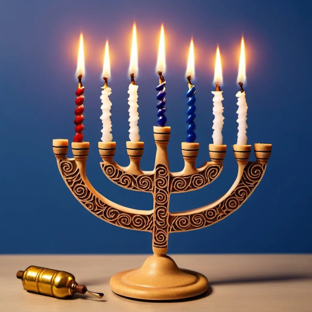 Prompt: Make a photo of a menorah