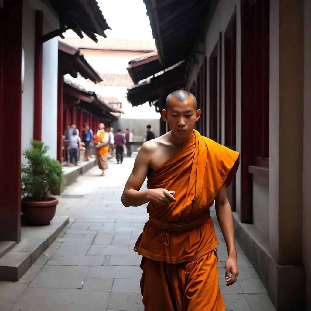 Prompt: make a photo of a monk?