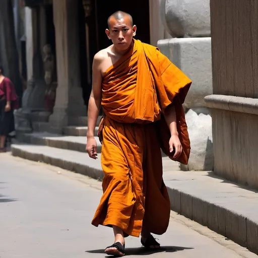 Prompt: make a photo of a monk?