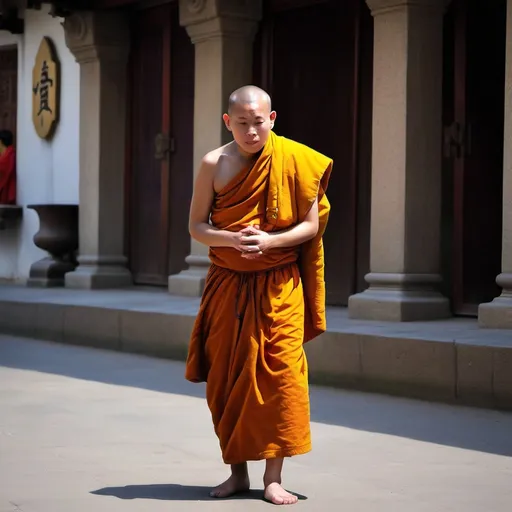 Prompt: make a photo of a monk?