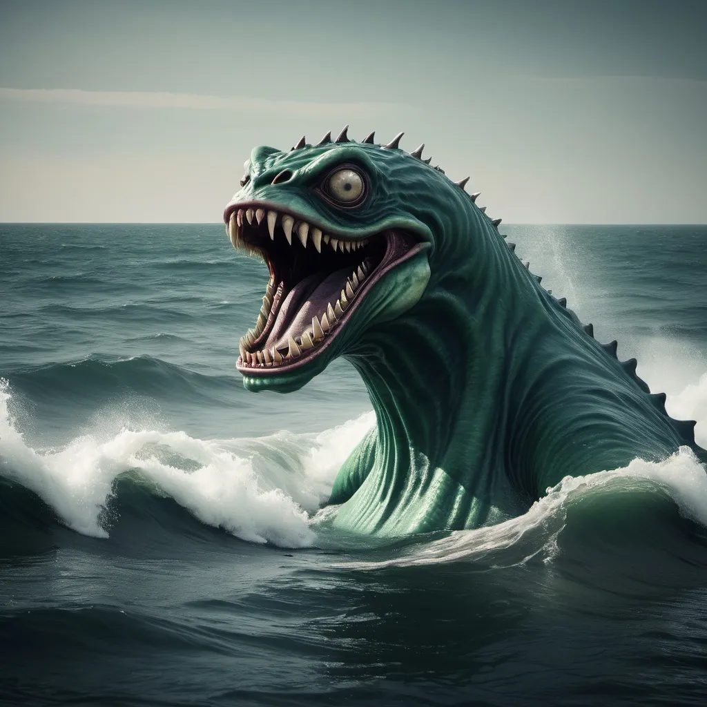 Prompt: Make a photo of a sea monster?