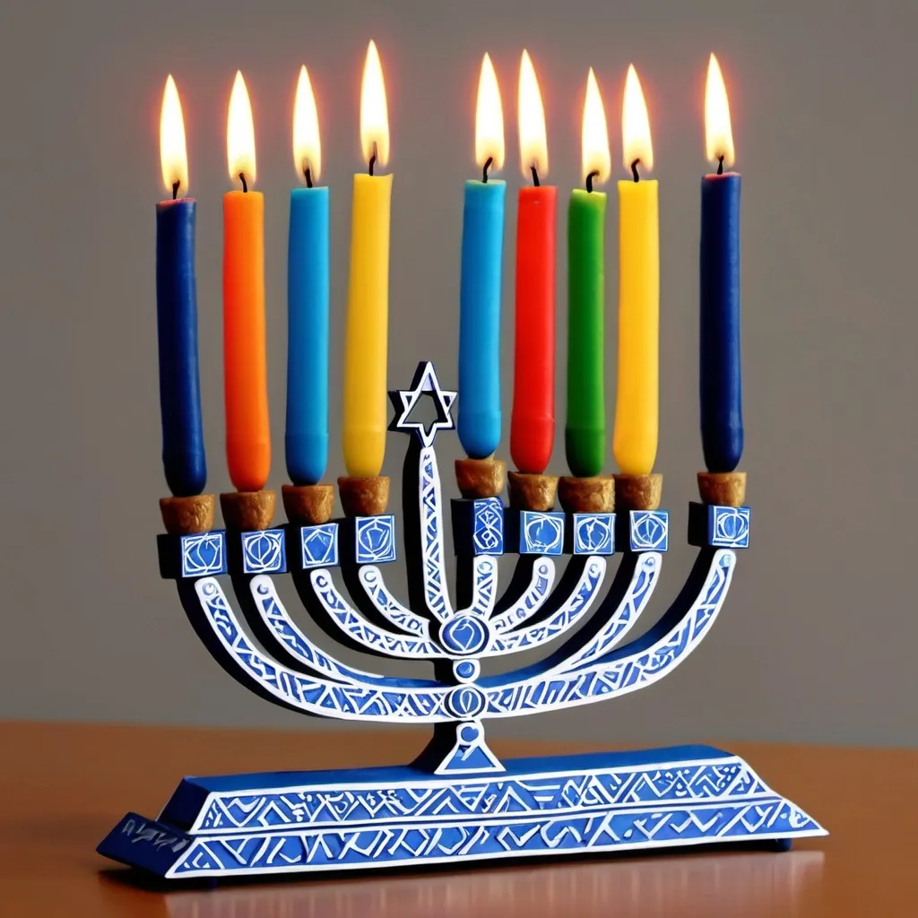 Prompt: Make a photo of a menorah