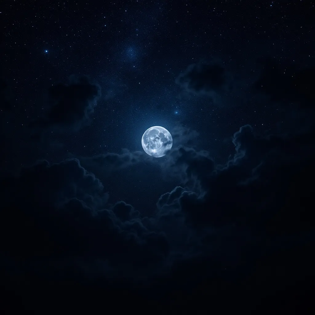 Prompt: Make a photo of a dark moon in the sky?