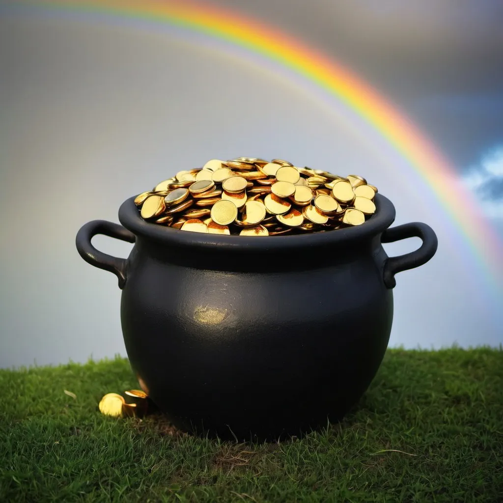 Prompt: Make a photo of a pot of gold?