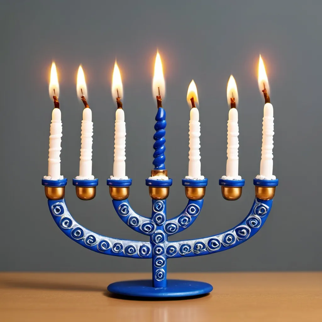 Prompt: Make a photo of a menorah