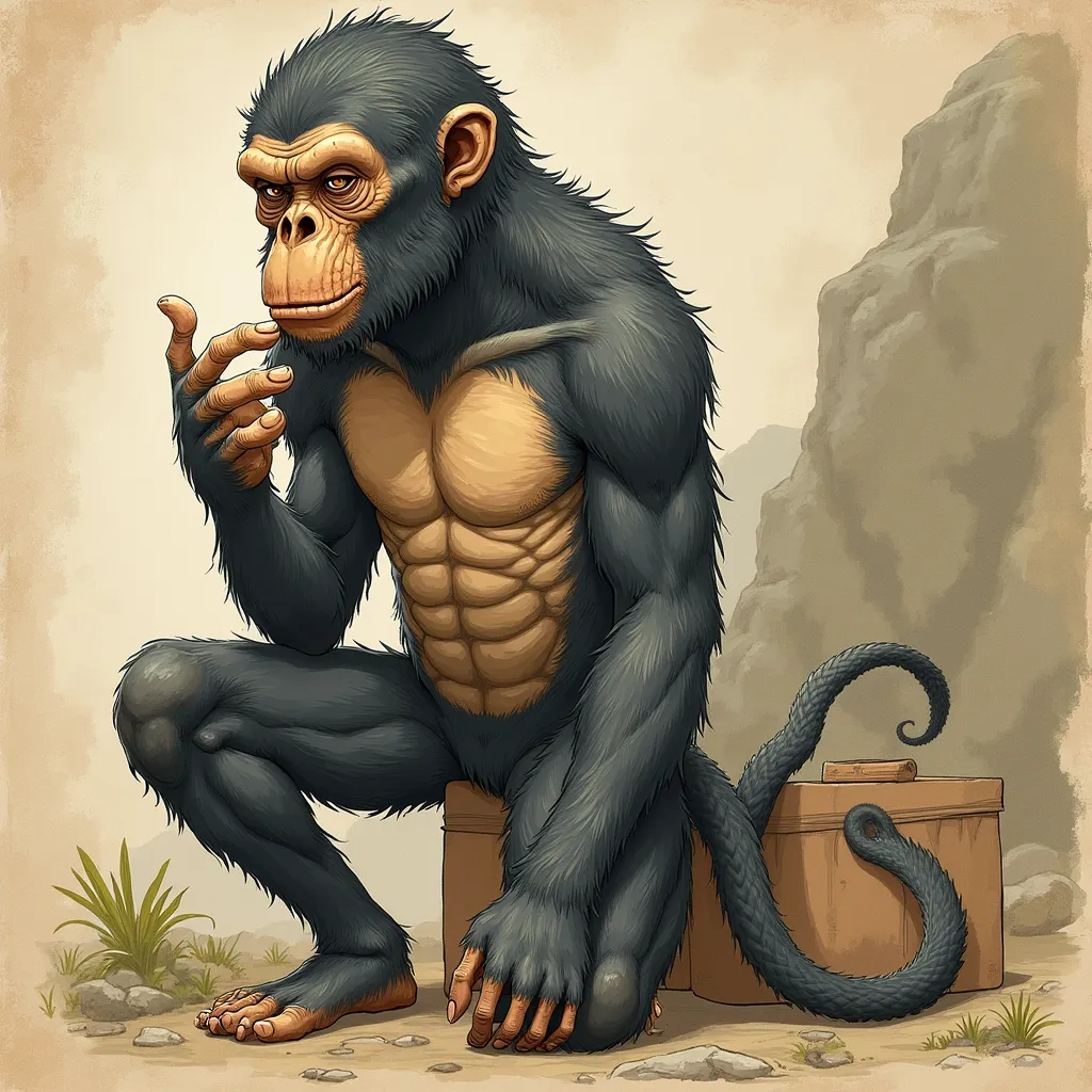 Prompt: make a hominid?