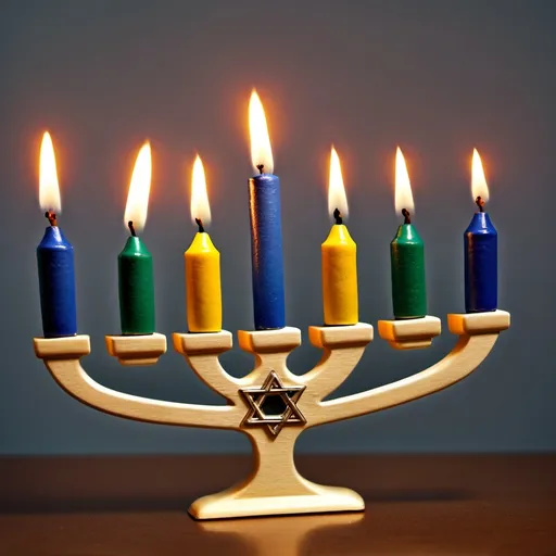 Prompt: Make a photo of a menorah