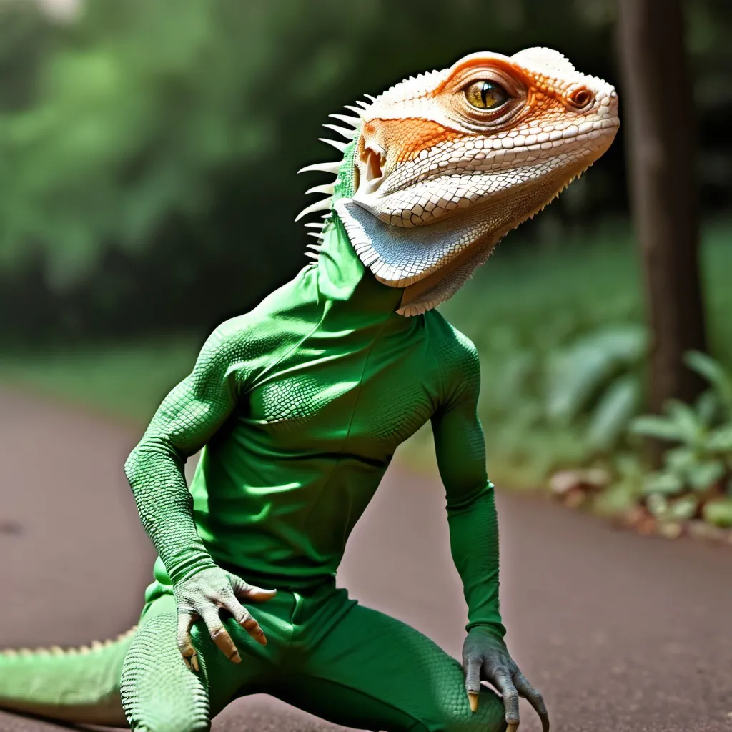 Prompt: make a photo of a lizard person