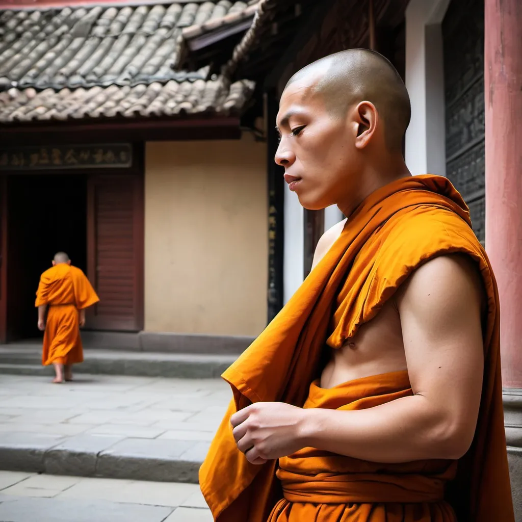 Prompt: make a photo of a monk?