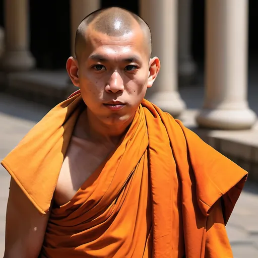 Prompt: make a photo of a monk?