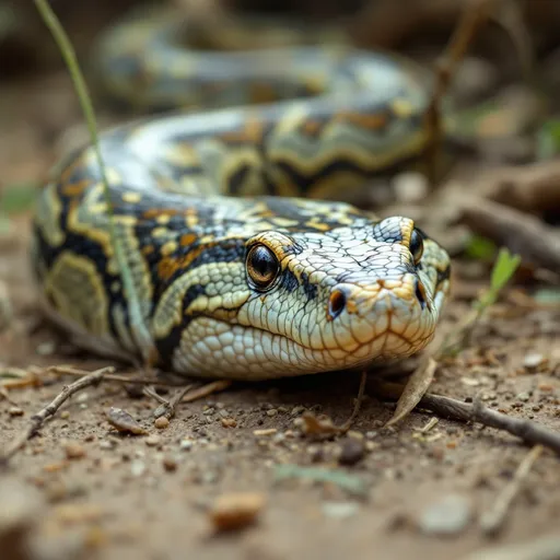 Prompt: Make a photo of a huge snake?