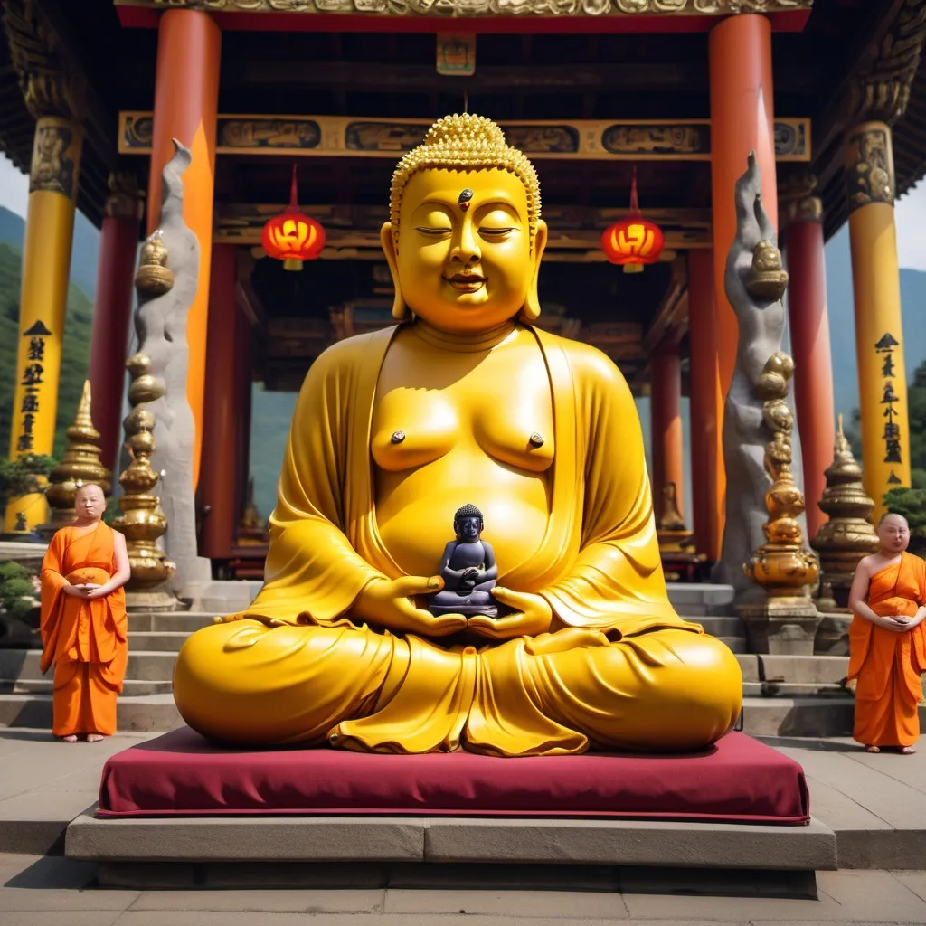 Prompt: make a photo of a buddhaist