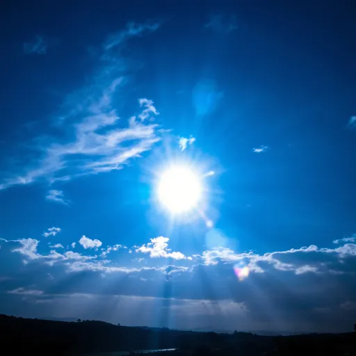 Prompt: make a photo of a bright sun in the sky