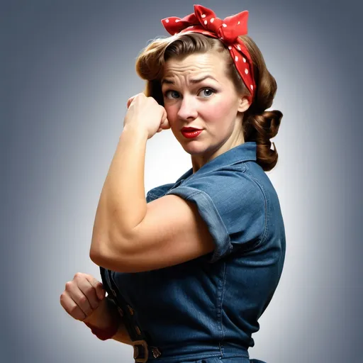 Prompt: make a photo of rosie the rivetter