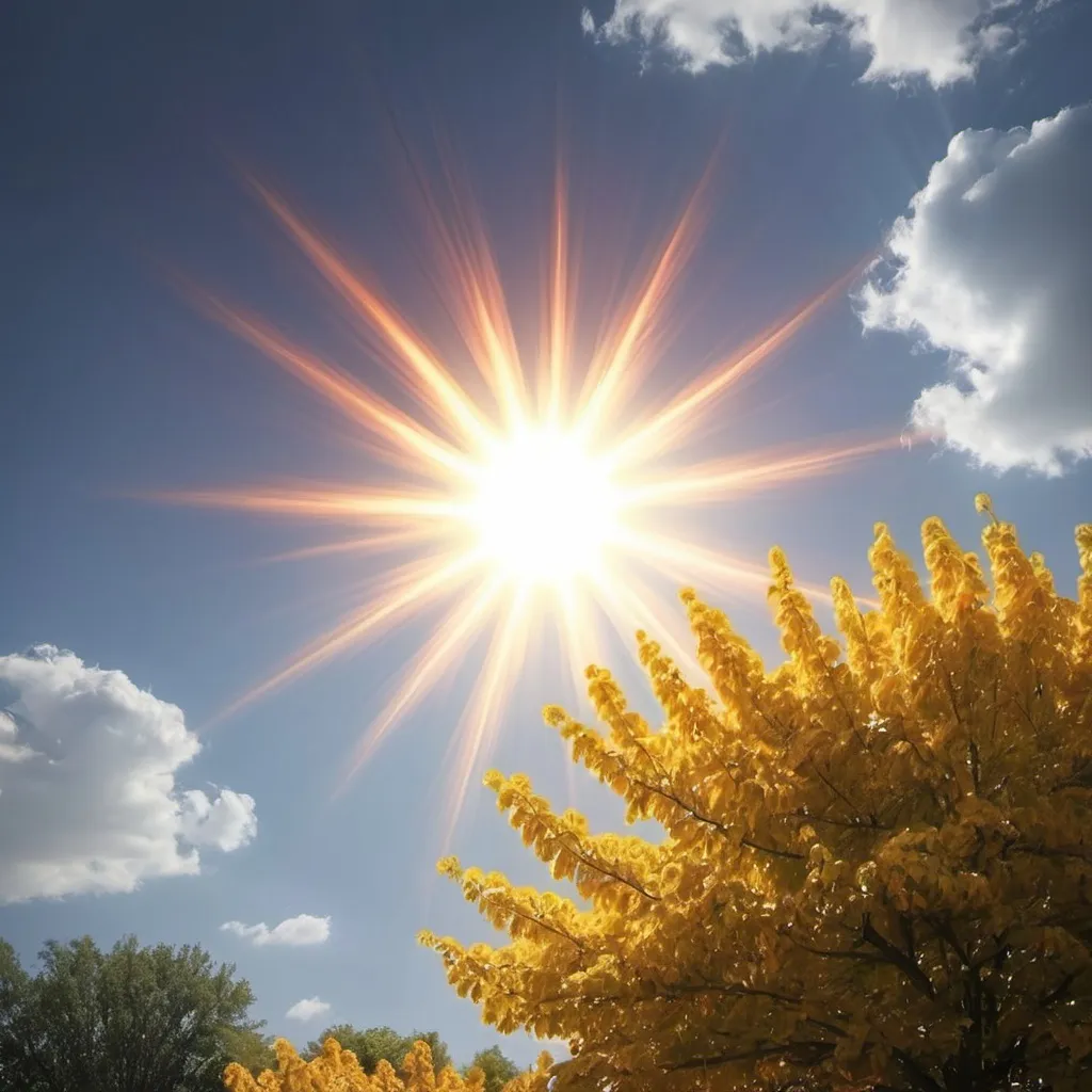 Prompt: make a photo of a bright sun in the sky