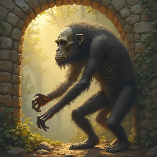 Prompt: make the human missing link hominid?