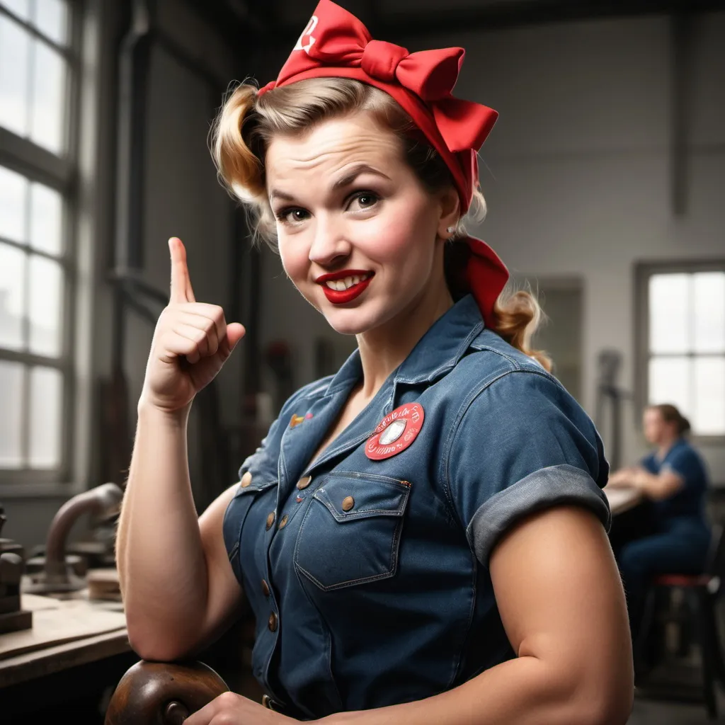 Prompt: make a photo of rosie the rivetter