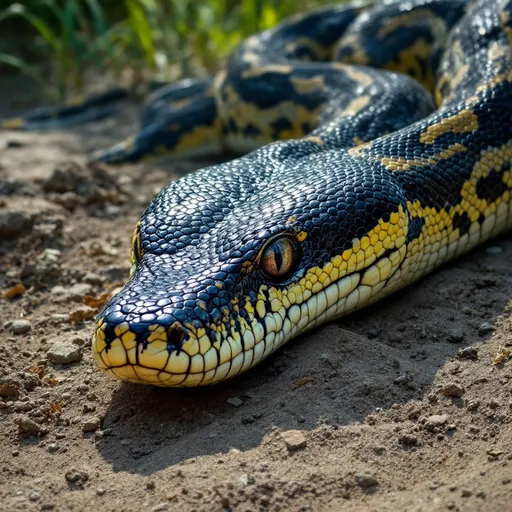 Prompt: Make a photo of a huge snake?