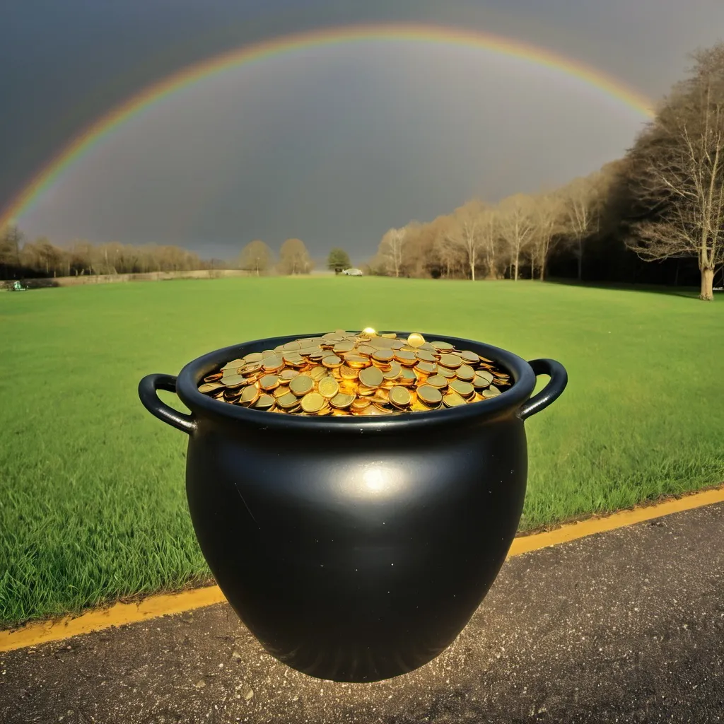 Prompt: Make a photo of a pot of gold?